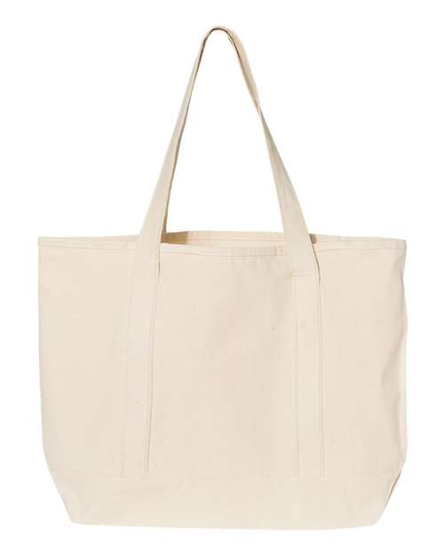Q-Tees Q1500 34.6L Large Canvas Deluxe Tote #color_Natural/ Natural