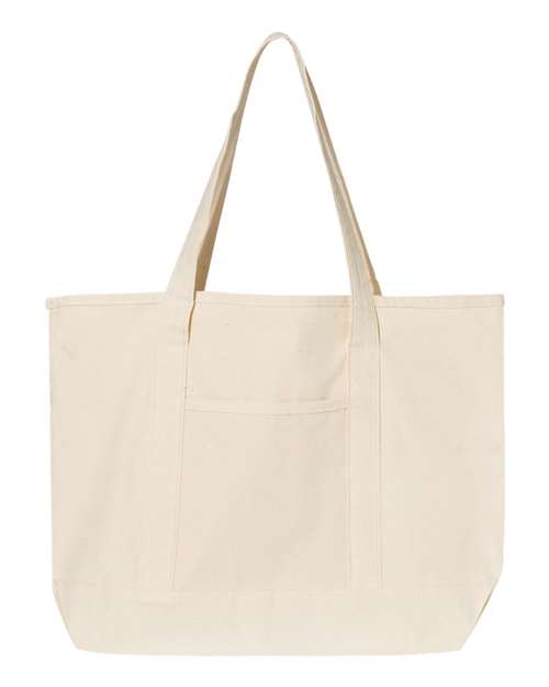 Q-Tees Q1500 34.6L Large Canvas Deluxe Tote #color_Natural/ Natural