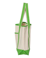 Q-Tees Q1500 34.6L Large Canvas Deluxe Tote #color_Natural/ Lime