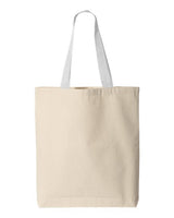 Q-Tees Q4400 11L Canvas Tote with Contrast-Color Handles #color_Natural/ White