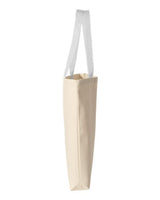 Q-Tees Q4400 11L Canvas Tote with Contrast-Color Handles #color_Natural/ White