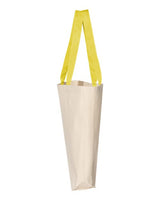 Q-Tees Q4400 11L Canvas Tote with Contrast-Color Handles #color_Natural/ Yellow
