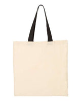 Q-Tees QTB6000 Economical Tote with Contrast-Color Handles #color_Natural/ Black
