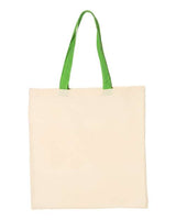 Q-Tees QTB6000 Economical Tote with Contrast-Color Handles #color_Natural/ Lime