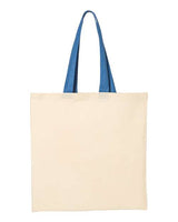 Q-Tees QTB6000 Economical Tote with Contrast-Color Handles #color_Natural/ Royal