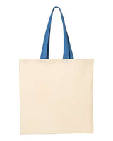 Q-Tees QTB6000 Economical Tote with Contrast-Color Handles #color_Natural/ Royal