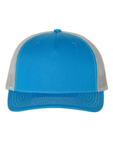 Richardson 112FP Five-Panel Trucker Cap #color_Cobalt Blue/ Grey