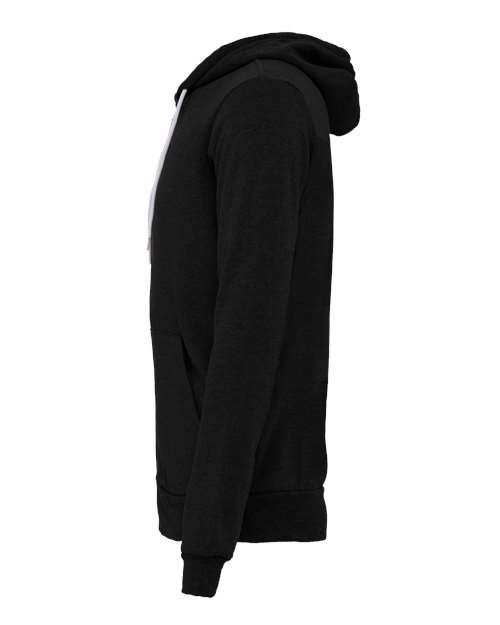 Bella + Canvas 3739 Unisex Poly-Cotton Fleece Full-Zip Hooded Sweatshirt #color_BLACK HEATHER