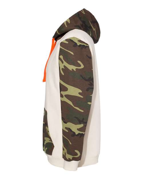 Code Five 3967 Men's Fashion Camo Hooded Sweatshirt #color_NTRL/ GRN WD/ OR