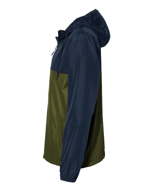 Independent Trading Co. EXP54LWZ Lightweight Windbreaker Full-Zip Jacket #color_Classic Navy/ Army