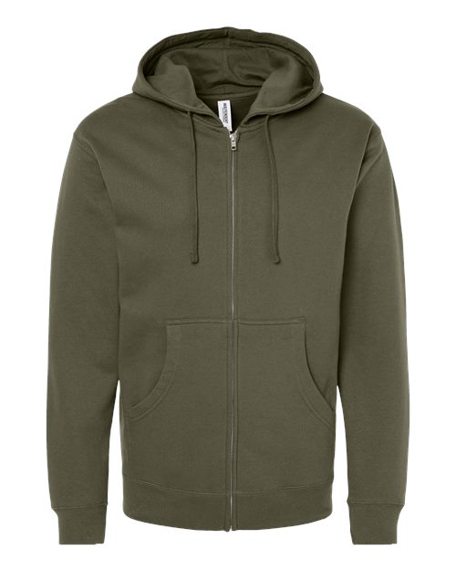 Independent Trading Co. SS4500Z Midweight Full-Zip Hooded Sweatshirt #color_Army