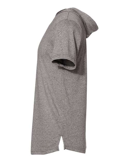 Next Level 2022 Unisex Mock Twist Short Sleeve Hoody T-Shirt #color_HEATHER GRAY