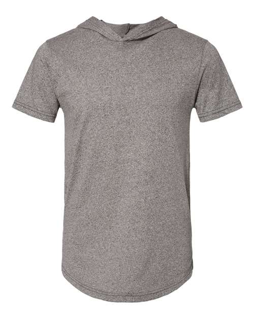 Next Level 2022 Unisex Mock Twist Short Sleeve Hoody T-Shirt #color_HEATHER GRAY
