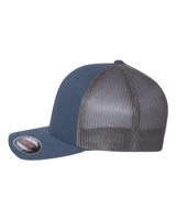 Flexfit 6511 Adult 6-Panel Trucker Hat #color_NAVY/ GRAPHITE