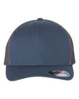 Flexfit 6511 Adult 6-Panel Trucker Hat #color_NAVY/ GRAPHITE