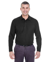 UltraClub 8542 Adult Long-Sleeve Whisper Piqu Polo