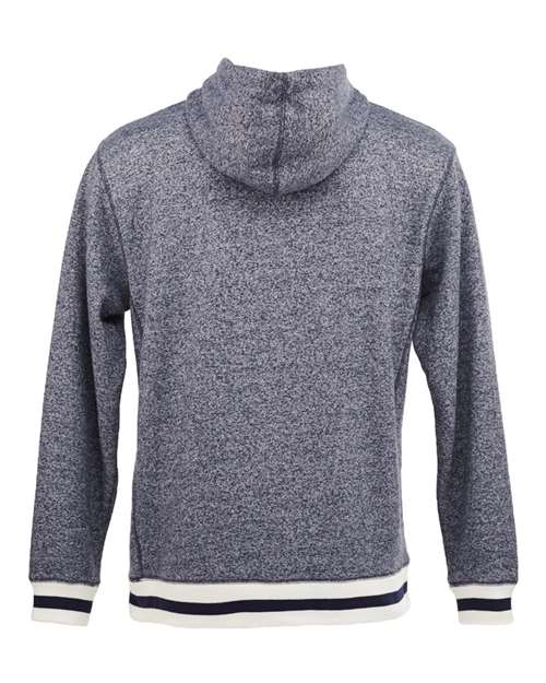 J America JA8701 Adult Peppered Fleece Lapover Hooded Sweatshirt #color_NAVY PEPPER