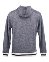 J America JA8701 Adult Peppered Fleece Lapover Hooded Sweatshirt #color_NAVY PEPPER
