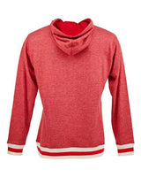 J America JA8701 Adult Peppered Fleece Lapover Hooded Sweatshirt #color_RED PEPPER