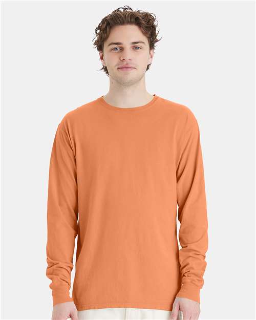 ComfortWash by Hanes GDH200 Unisex Garment-Dyed Long-Sleeve T-Shirt #color_HORIZON ORANGE