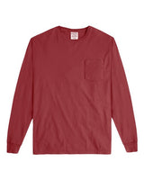 ComfortWash by Hanes GDH250 Unisex Garment-Dyed Long-Sleeve T-Shirt with Pocket #color_CAYENNE