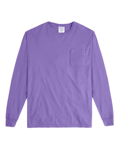 ComfortWash by Hanes GDH250 Unisex Garment-Dyed Long-Sleeve T-Shirt with Pocket #color_LAVENDER