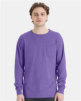ComfortWash by Hanes GDH250 Unisex Garment-Dyed Long-Sleeve T-Shirt with Pocket #color_LAVENDER