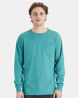 ComfortWash by Hanes GDH250 Unisex Garment-Dyed Long-Sleeve T-Shirt with Pocket #color_SPANISH MOSS