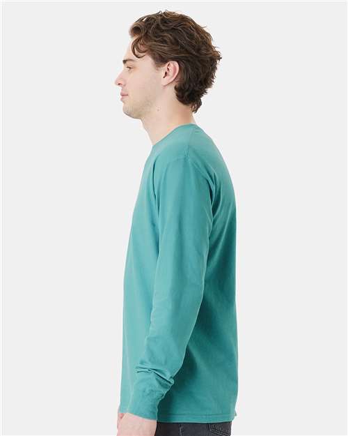 ComfortWash by Hanes GDH250 Unisex Garment-Dyed Long-Sleeve T-Shirt with Pocket #color_SPANISH MOSS