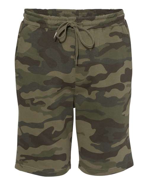 Independent Trading Co. IND20SRT Midweight Fleece Shorts #color_Forest Camo