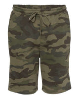 Independent Trading Co. IND20SRT Midweight Fleece Shorts #color_Forest Camo