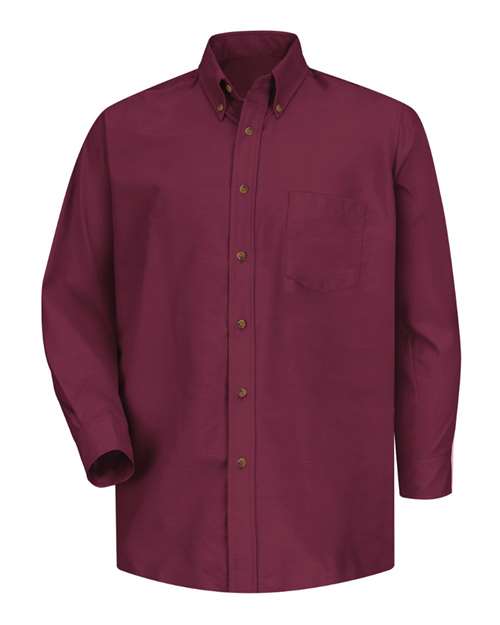 Red Kap SP90 Poplin Dress Shirt #color_Burgundy - Sleeve 32/33