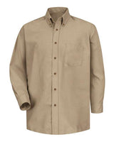 Red Kap SP90 Poplin Dress Shirt #color_Khaki - Sleeve 36/37