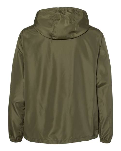 Independent Trading Co. EXP54LWP Lightweight Quarter-Zip Windbreaker Pullover Jacket #color_Army/ Black Zipper
