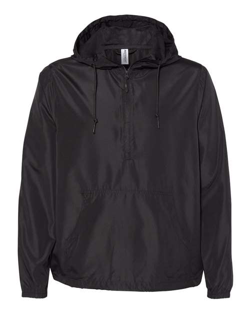 Independent Trading Co. EXP54LWP Lightweight Quarter-Zip Windbreaker Pullover Jacket #color_Black