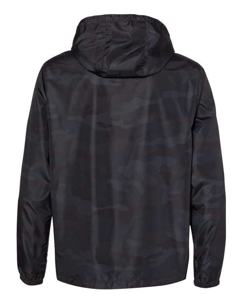 Independent Trading Co. EXP54LWP Lightweight Quarter-Zip Windbreaker Pullover Jacket #color_Black Camo