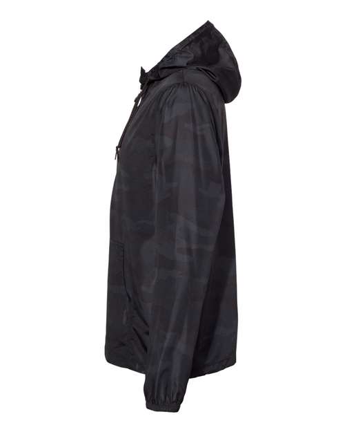 Independent Trading Co. EXP54LWP Lightweight Quarter-Zip Windbreaker Pullover Jacket #color_Black Camo