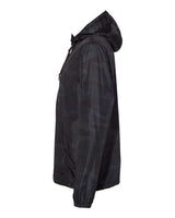 Independent Trading Co. EXP54LWP Lightweight Quarter-Zip Windbreaker Pullover Jacket #color_Black Camo