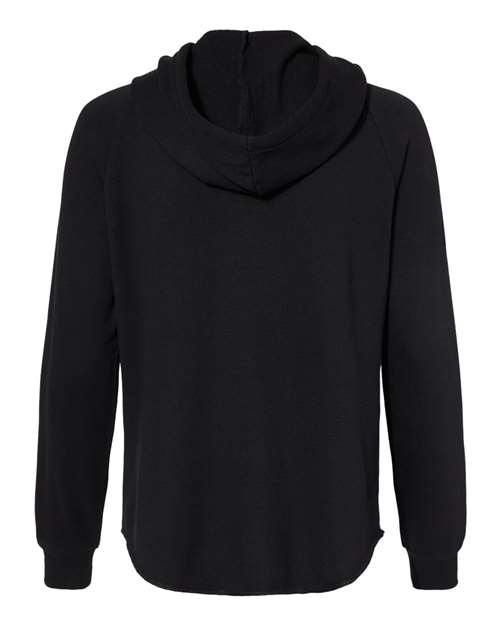 Independent Trading Co. PRM2500Z Women's California Wave Wash Full-Zip Hooded Sweatshirt #color_Black