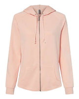 Independent Trading Co. PRM2500Z Women's California Wave Wash Full-Zip Hooded Sweatshirt #color_Blush