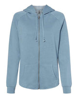 Independent Trading Co. PRM2500Z Women's California Wave Wash Full-Zip Hooded Sweatshirt #color_Misty Blue