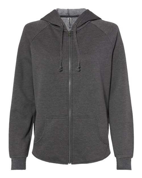 Independent Trading Co. PRM2500Z Women's California Wave Wash Full-Zip Hooded Sweatshirt #color_Shadow