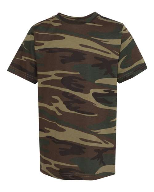 Code Five C52207 Youth Camo T-Shirt #color_GREEN WOODLAND
