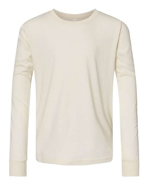 Bella + Canvas 3501Y Youth Jersey Long-Sleeve T-Shirt #color_NATURAL