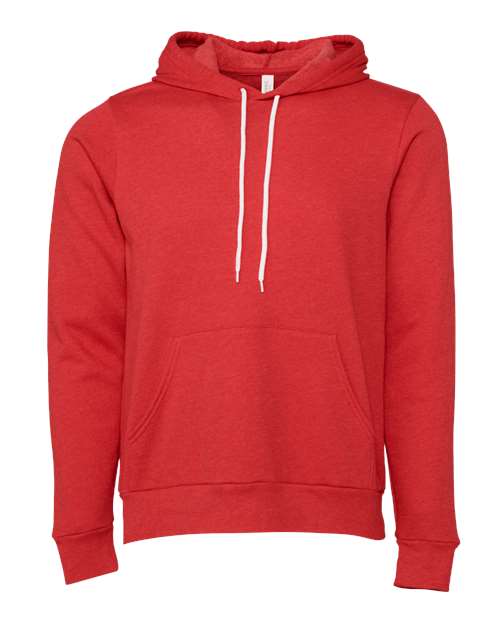 Bella + Canvas 3719 Unisex Sponge Fleece Pullover Hooded Sweatshirt #color_HEATHER RED
