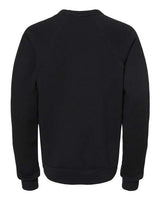 Bella + Canvas 3901Y Youth Sponge Fleece Raglan Sweatshirt #color_BLACK