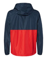 Independent Trading Co. EXP54LWP Lightweight Quarter-Zip Windbreaker Pullover Jacket #color_Classic Navy/ Red
