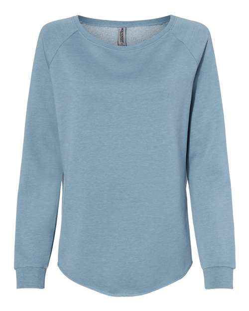 Independent Trading Co. PRM2000 Women's California Wave Wash Crewneck Sweatshirt #color_Misty Blue