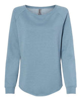 Independent Trading Co. PRM2000 Women's California Wave Wash Crewneck Sweatshirt #color_Misty Blue