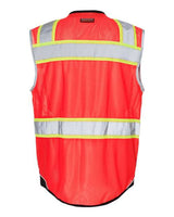 Kishigo 1515-1516 Premium Black Series Black Bottom Class 2 Vest #color_Fluorescent Red (1715)